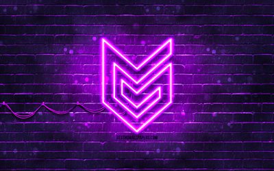 logotipo violeta de guerrilla games, 4k, pared de ladrillo violeta, logotipo de guerrilla games, marcas, logotipo de ne&#243;n de guerrilla games, guerrilla games