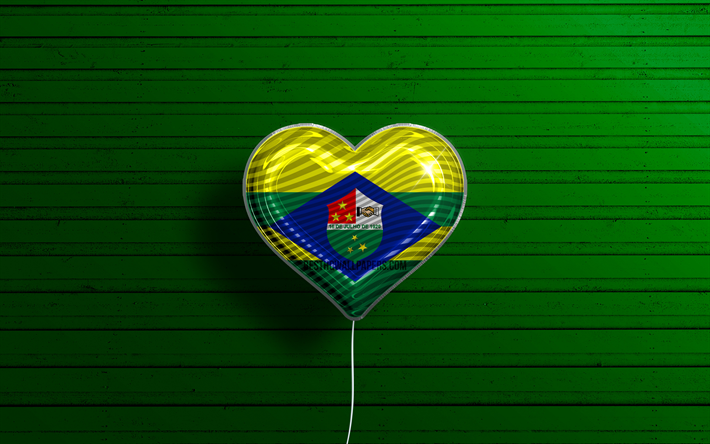 I Love Trindade, 4k, realistic balloons, green wooden background, Day of Trindade, brazilian cities, flag of Trindade, Brazil, balloon with flag, cities of Brazil, Trindade flag, Trindade