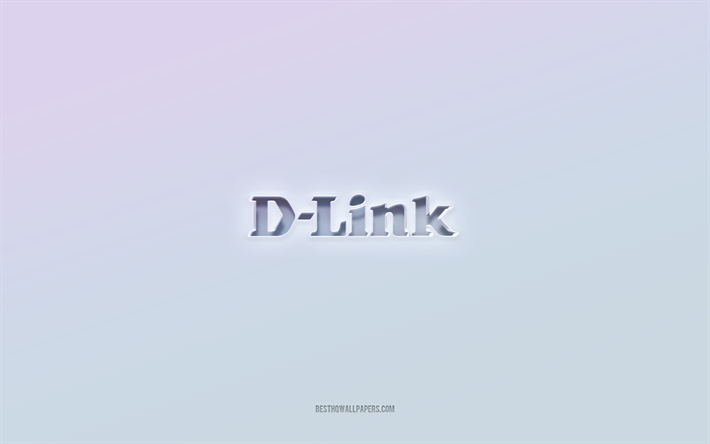 d-link-logo, leikattu 3d-teksti, valkoinen tausta, d-link 3d -logo, d-link-tunnus, d-link, kohokuvioitu logo, d-link 3d -tunnus