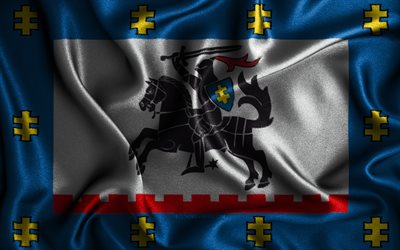 Panevezys flag, 4k, silk wavy flags, Lithuanian counties, Flag of Panevezys, Day of Panevezys, fabric flags, 3D art, Panevezys, Europe, Counties of Lithuania, Panevezys 3D flag, Lithuania
