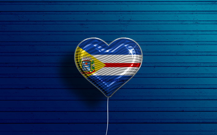 eu amo umuarama, 4k, bal&#245;es realistas, madeira azul de fundo, dia de umuarama, cidades brasileiras, bandeira de umuarama, brasil, bal&#227;o com bandeira, cidades do brasil, umuarama bandeira, umuarama