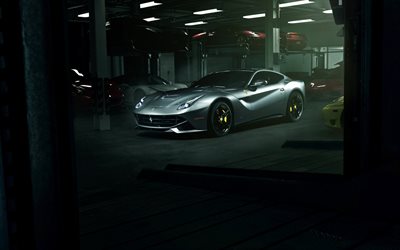 2022, Ferrari F12 Berlinetta, silver sports cars, front view, exterior, silver F12 Berlinetta, Italian sports cars, Ferrari