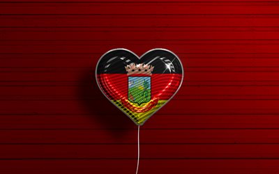jag &#228;lskar teofilo otoni, 4k, realistiska ballonger, r&#246;d tr&#228;bakgrund, teofilo otonis dag, brasilianska st&#228;der, teofilo otonis flagga, brasilien, ballong med flagga, brasiliens st&#228;der, teofilo otoni