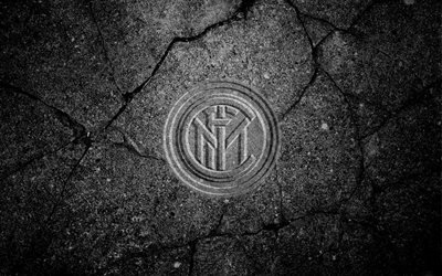 Inter Milan, logo, stone texture, Serie A, Internazionale