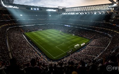 4k, FIFA 18, stadium, 2017 games, football simulator