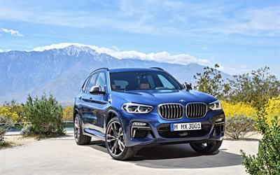 BMW X3, 2018 voitures, v&#233;hicules multisegments, bleu X3, voitures allemandes, BMW