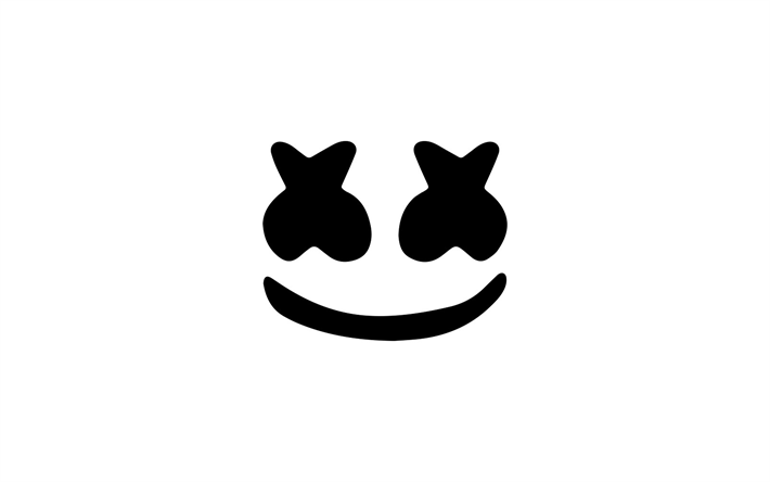 DJ Marshmello, Minimalism, logotyp, emblem, hatt