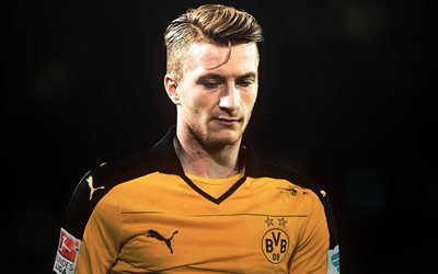 Marco Reus, 4k, futbolcular, Bundesliga, futbol, Borussia Dortmund