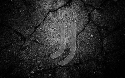 Juventus, Serie A, new logo, new Juventus logo, stone texture, juve, soccer