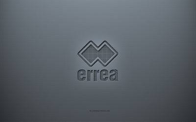 Logo Errea, sfondo grigio creativo, emblema Errea, trama di carta grigia, Errea, sfondo grigio, logo Errea 3d