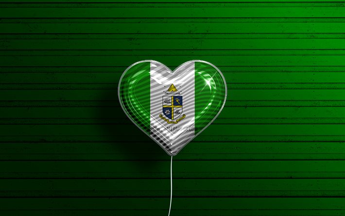 I Love St Catharines, 4k, palloncini realistici, sfondo in legno verde, citt&#224; canadesi, bandiera di St Catharines, Canada, palloncino con bandiera, bandiera St Catharines, St Catharines, Giorno di St Catharines