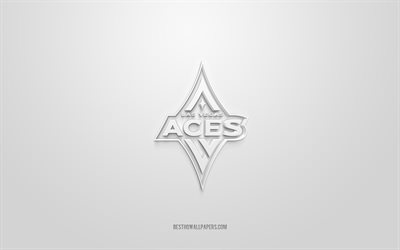 Las Vegas Aces, creative 3D logo, white background, American basketball club, WNBA, Las Vegas, USA, 3d art, basketball, Las Vegas Aces 3d logo