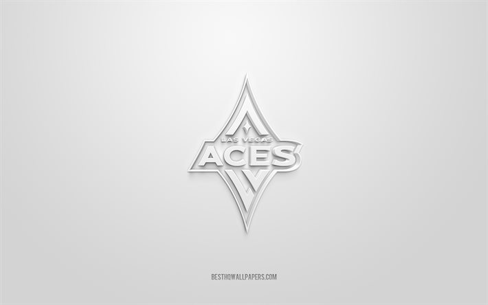 Las Vegas Aces, logo 3D cr&#233;atif, fond blanc, club de basket am&#233;ricain, WNBA, Las Vegas, &#201;tats-Unis, art 3d, basket-ball, Las Vegas Aces logo 3d