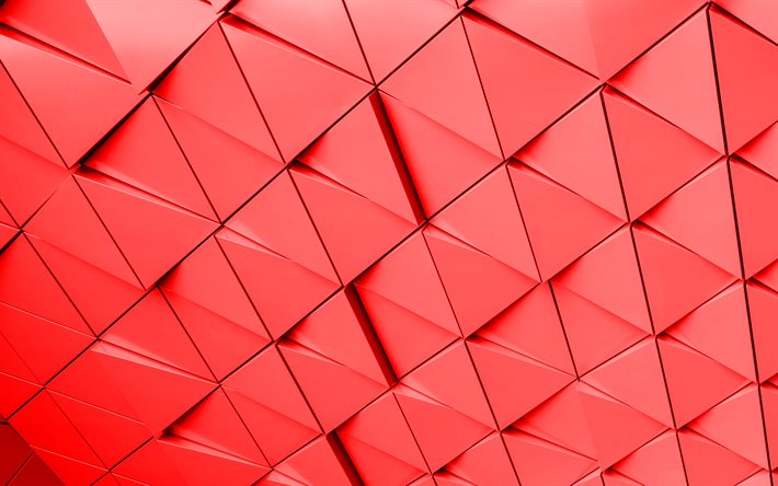 Descargar fondos de pantalla Fondo rojo de triángulos 3d, 4k, fondo rojo 3d,  fondo geométrico, fondo de triángulos rojos, fondo creativo rojo libre.  Imágenes fondos de descarga gratuita