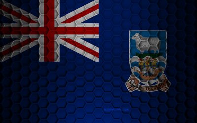 Falkland Islands, 3D六角形テクスチャ, 3Dテクスチャ, フォークランド諸島の3Dフラグ, 金属の質感, フォークランド諸島の旗