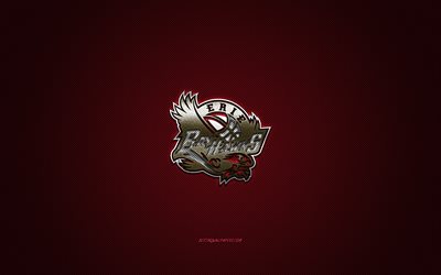 Erie BayHawks, clube americano de basquete, logotipo vermelho, fundo vermelho de fibra de carbono, NBA G League, basquete, Nova Orleans, EUA, logotipo Erie BayHawks