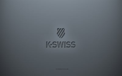 K-Swiss logo, gray creative background, K-Swiss emblem, gray paper texture, K-Swiss, gray background, K-Swiss 3d logo
