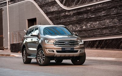 Ford Everest, Limited, front view, exterior, new brown Everest, American cars, Ford