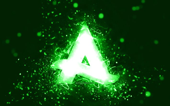 Afrojack yeşil logo, 4k, Hollandalı DJ&#39;ler, yeşil neon ışıklar, yaratıcı, yeşil soyut arka plan, Nick van de Wall, Afrojack logosu, m&#252;zik yıldızları, Afrojack