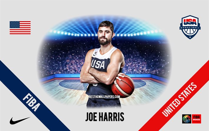 Joe Harris, Yhdysvaltain koripallojoukkue, amerikkalainen koripallopelaaja, NBA, muotokuva, USA, koripallo