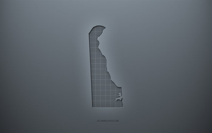 خريطة ولاية ديلاوير, الخلفية الرمادية الإبداعية, ديلاوير, الولايات المتحدة الأمريكية, نسيج ورقة رمادية, الولايات الأمريكية, ديلاوير صورة ظلية خريطة, خريطة ديلاوير, خلفية رمادية, ديلاوير خريطة 3D