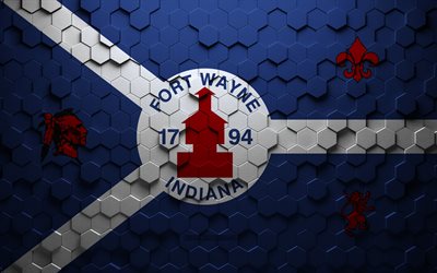 Fort Waynen lippu, Indiana, hunajakenno, Fort Waynen kuusikulmion lippu, Fort Wayne, 3D-kuusikulmion taide