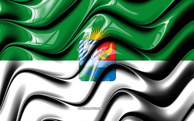 Sucre Flag, 4k, Departments of Colombia, South America, Day of Sucre, Flag of Sucre, 3D art, Sucre, colombian departments, Sucre 3D flag, Colombia