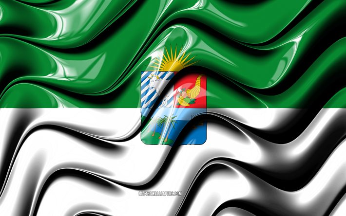 Bandiera di Sucre, 4k, Dipartimenti della Colombia, Sud America, Giorno di Sucre, arte 3D, Sucre, dipartimenti colombiani, bandiera di Sucre 3D, Colombia