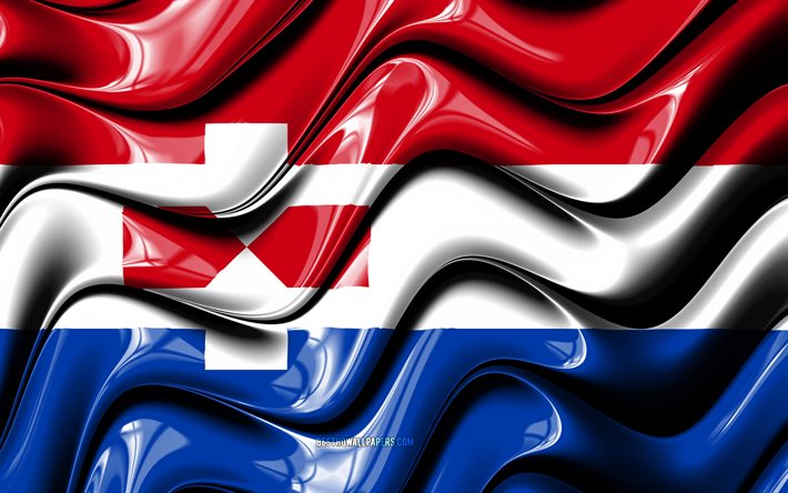 ザーンスタット旗, 4k, オランダの都市, ヨーロッパ, ザーンスタットの日, ザーンスタットの旗, 3Dアート, ザーンスタット, ザーンスタット3Dフラグ, ナイメーヘンCity in Netherlands