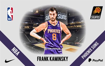 Frank Kaminsky, Phoenix Suns, Bahamian Basketball Player, NBA, portrait, USA, basketball, Phoenix Suns Arena, Phoenix Suns logo