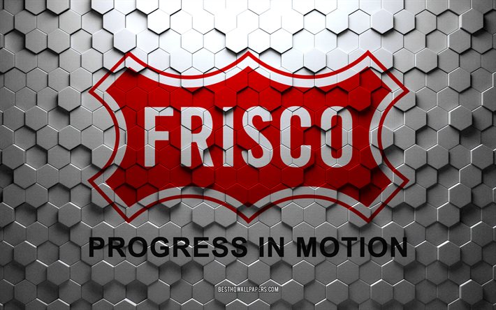 Flagga av Frisco, Texas, bikakekonst, Frisco hexagons flagga, Frisco, 3d hexagons konst, Frisco flagga