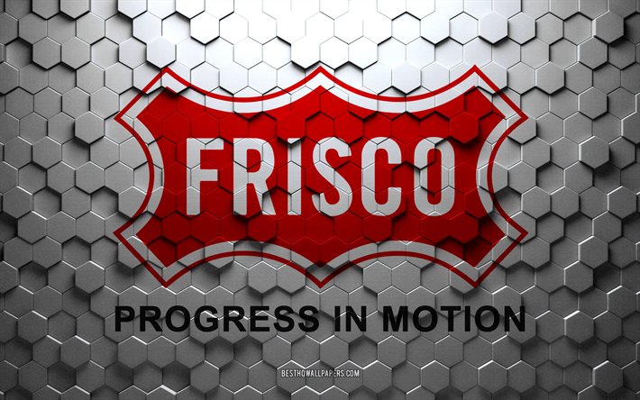 Bandiera di Frisco, Texas, arte a nido d&#39;ape, bandiera di esagoni di Frisco, Frisco, arte di esagoni 3d, bandiera di Frisco