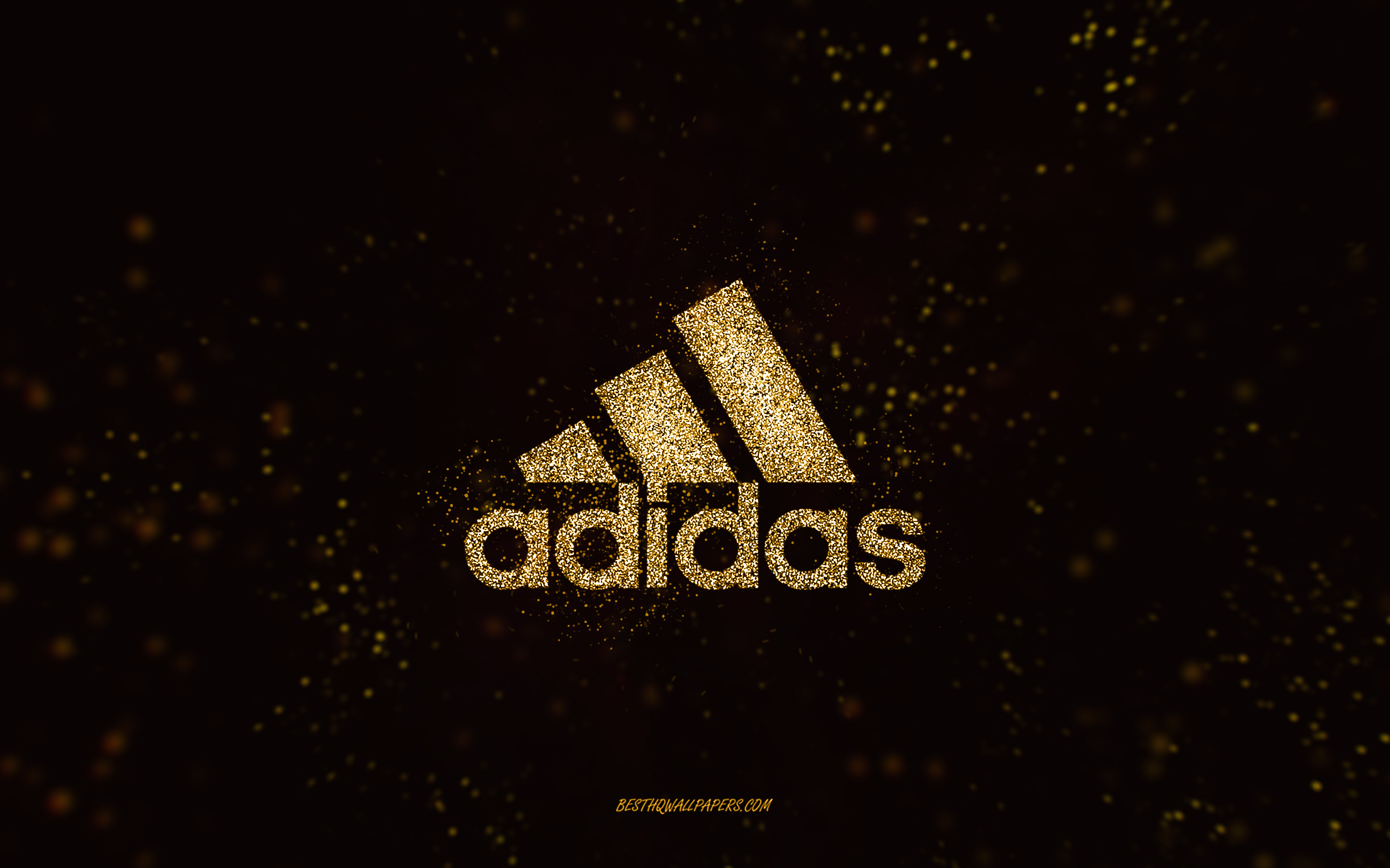 Download wallpapers Adidas glitter logo, 4k, black background, Adidas ...