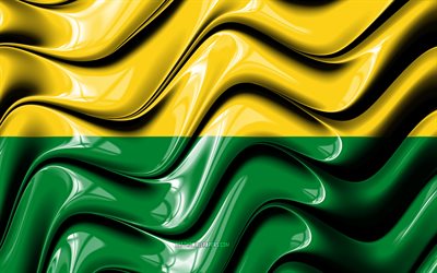 Vichada Flag, 4k, Departments of Colombia, South America, Day of Vichada, Flag of Vichada, 3D art, Vichada, colombian departments, Vichada 3D flag, Colombia