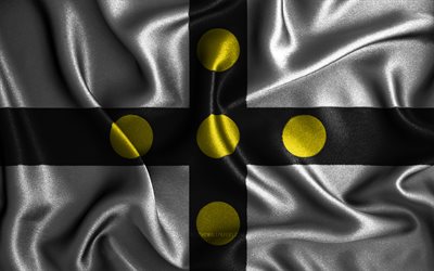 Tourcoing flag, 4k, silk wavy flags, french cities, Day of Tourcoing, Flag of Tourcoing, fabric flags, 3D art, Tourcoing, Europe, cities of France, Tourcoing 3D flag, France