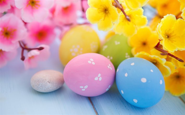 easter eggs, scenery, easter, pasca