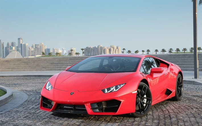 lp580-2, الأحمر لامبورغيني, لامبورغيني هوراكان, السيارات الرياضية