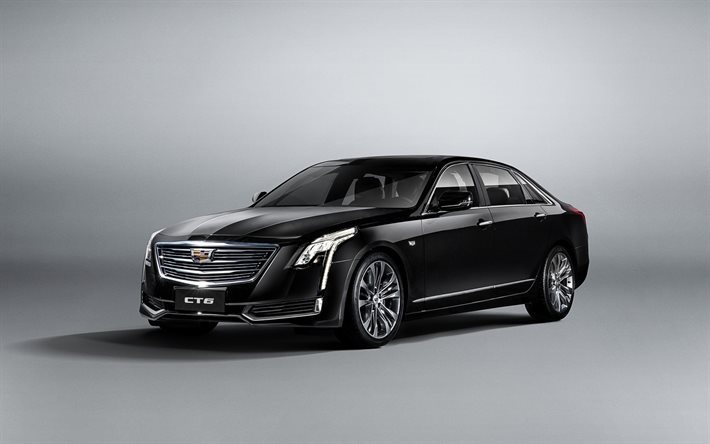 yeni arabalar, ct6, cadillac, 2016, siyah bir sedan