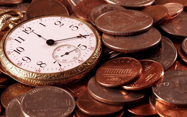 assistir, tempo &#233; dinheiro, capital, rel&#243;gio de bolso, dinheiro, centavos, godinniki, centi