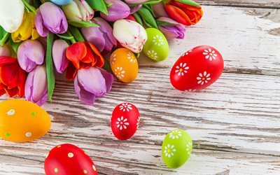 مشهد, الزنبق, الورود الجنة الحديقة, krashanki, عيد الفصح, بيض عيد الفصح