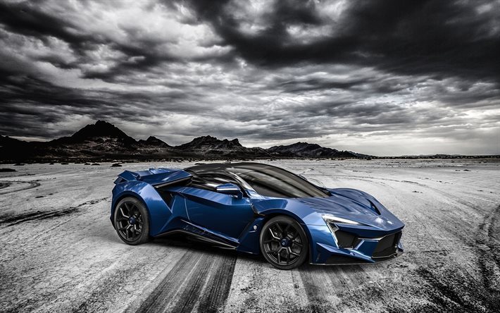 sininen superauto, urheilu coupe, fenyr supersport, 2016