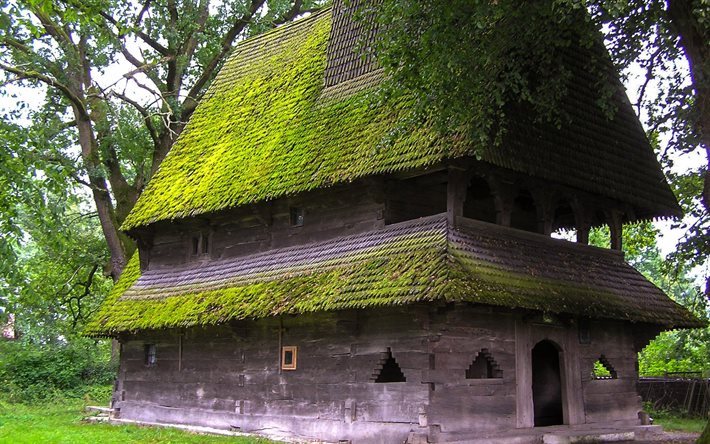 gori, transcarpazia, - year-old, ucraina, casa in legno, montagne, vecchia capanna