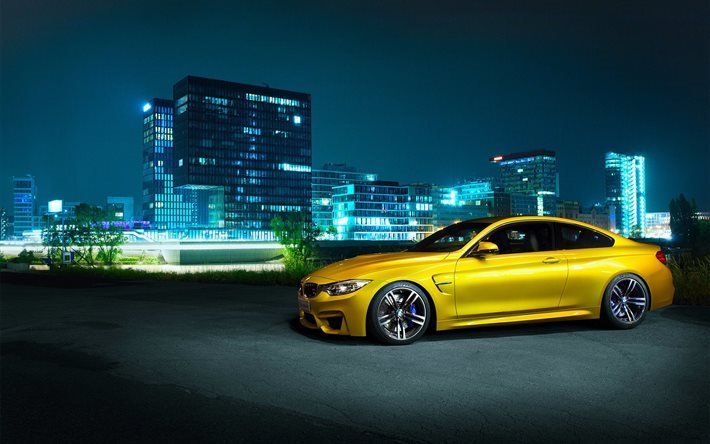 f82, night city, yellow bmw