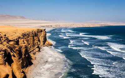 per&#249;, desert, rocce, sabbia, oceano, vento