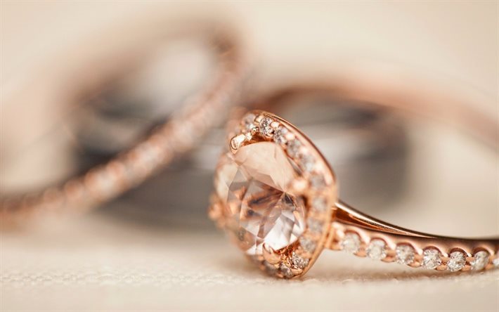 anillos de oro, decoraci&#243;n, anillos de boda, la boda