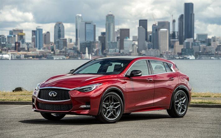 vermelho, infiniti qx30, 2016, infiniti crossovers