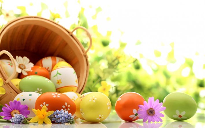 easter eggs, krashanki, easter, scenery