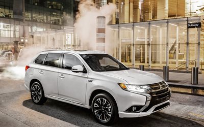 white, 2016, crossover, mitsubishi outlander, new cars