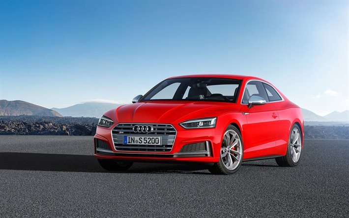 audi s5, vermelho audi, 2017, carros 2017, audi a5