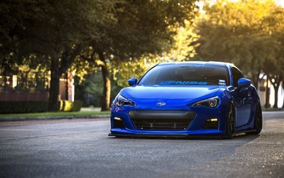 tuning, 2015, sports cars, blue subaru